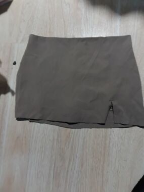 Aeropostale Taupe Mini Skort with Front Notch